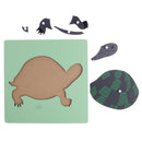 Montessori Zoology Material - 5 Wooden Knob Puzzles for Kids Educational Toys