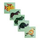 Montessori Zoology Material - 5 Wooden Knob Puzzles for Kids Educational Toys