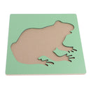 Montessori Zoology Material - 5 Wooden Knob Puzzles for Kids Educational Toys
