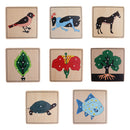 Montessori Zoology Botany Materials 8 Plywood Knob Puzzles for Toddler Early Learning Toy