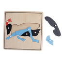Montessori Zoology Botany Materials 8 Plywood Knob Puzzles for Toddler Early Learning Toy