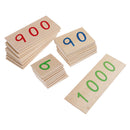 Montessori Wooden Number Cards with Box (1-1000)for kids Math Learning Small