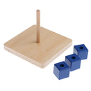 Montessori Early Learning Material-Cubes On Vertical Dowel Blocks for Kids Early Learning Toys