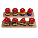 Montessori Material Geometry Blocks Matching Counting for Kids Educational Toys