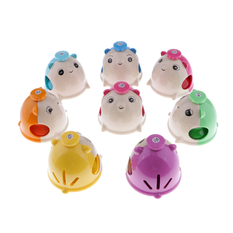 1 Set Colorful Diatonic 8-Tones Hand Bells Press Bell for Kids Toys Birthday Gift