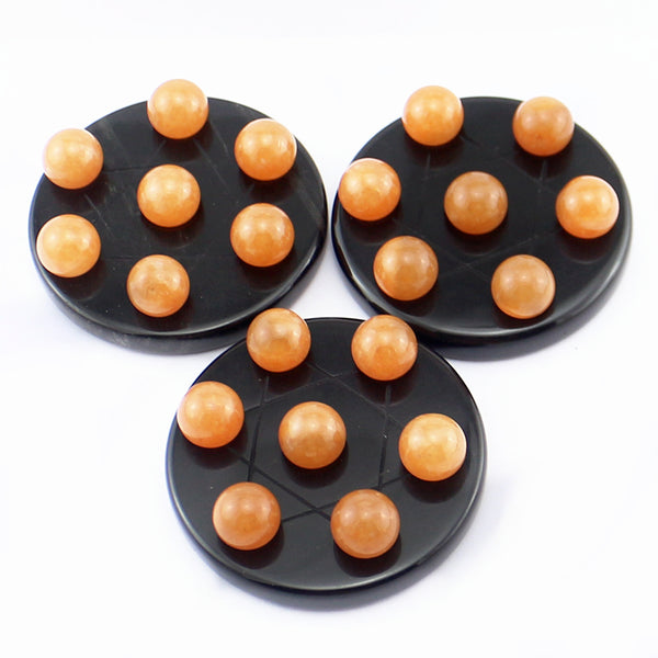 1 Set Natural Semi-Precious Stones Seven Stars Array Crystal Display Yellow