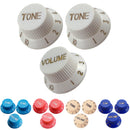 3 Pcs Electric Guitar Control Knobs Volume & Tone for Strat SQ Guitar Accessory Beige