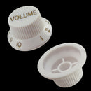 3 Pcs Electric Guitar Control Knobs Volume & Tone for Strat SQ Guitar Accessory White