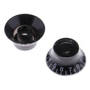 Acrylic Volume Tone Knobs Cap with White Letter Musical Instrument Parts for LP Guitar 4pcs/Pack Black