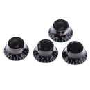 Acrylic Volume Tone Knobs Cap with White Letter Musical Instrument Parts for LP Guitar 4pcs/Pack Black