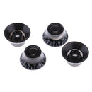 Acrylic Volume Tone Knobs Cap with White Letter Musical Instrument Parts for LP Guitar 4pcs/Pack Black