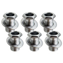Silver 6 Pieces Iron Tuning Peg Tuning Key Bushing with Washer Gasket for Electric / Acoustic Guitar