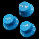 3Pcs Electric Guitar Control Knobs Volume & Tone for Strat SQ Guitar Accessory Blue