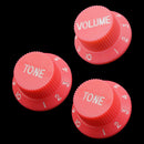 3Pcs Electric Guitar Control Knobs Volume & Tone for Strat SQ Guitar Accessory Pink