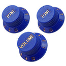 3Pcs Electric Guitar Control Knobs Volume & Tone for Strat SQ Guitar Accessory Dark Blue