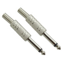 6.35mm Plug Audio Cable Amplifier Connector 1/4'' Mono for Guitar Bass 2Pcs