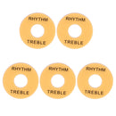 Pack of 5 Beige Guitar Plastic Switch Washer Cover with Black Letters for Les Paul/Epiphone Guitar Accessory