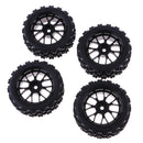 RC 1:10 Racing Car Tires Black Wheel Rim for HSP HPI Rock Crawler Parts Pack of 4
