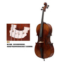 Replacement Maple 1/8 Scale Cello Bridge Musical Instrument Parts for Cellist