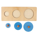 Kids Montessori Sensory Wooden Toy - Contrast Round Puzzle Matching Stacking