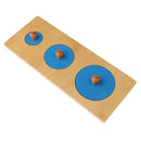 Kids Montessori Sensory Wooden Toy - Contrast Round Puzzle Matching Stacking