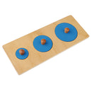 Kids Montessori Sensory Wooden Toy - Contrast Round Puzzle Matching Stacking