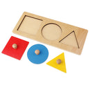Montessori Round/Triangle/Square Puzzles Stacking Matching Toy Kids Geometry