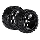 Durable 1 Pair Monster Trucks Rubber Tyre with Wheel Rim for 1/8 HSP Savage ZDRacing Refit Parts