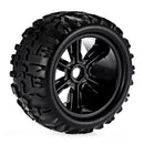 Durable 1 Pair Monster Trucks Rubber Tyre with Wheel Rim for 1/8 HSP Savage ZDRacing Refit Parts