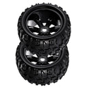 Durable 1 Pair Monster Trucks Rubber Tyre with Wheel Rim for 1/8 HSP Savage ZDRacing Refit Parts