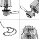 Portable Compact Metal Small Hanging Gas Lamp Festival Tent Lantern 2.36 x 2.36 x 4.33inch Silver