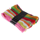 24 Pieces Multicolor Cross Stitch Cotton Embroidery Floss Thread Sewing Skeins Set DIY