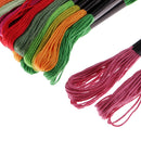 24 Pieces Multicolor Cross Stitch Cotton Embroidery Floss Thread Sewing Skeins Set DIY