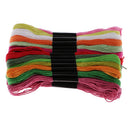 24 Pieces Multicolor Cross Stitch Cotton Embroidery Floss Thread Sewing Skeins Set DIY