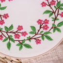Embroidery Kit Flower Hand Embroidery DIY Hoop Art Kit Needlework Kit Modern Flower Embroidery