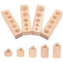 Montessori Childhood Early Developing Wooden Toy - 4 Blocks Socket Cylinders