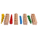 Montessori Childhood Early Developing Wooden Toy - 4 Blocks Socket Cylinders