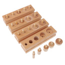 Montessori Childhood Early Developing Wooden Toy - 4 Blocks Socket Cylinders