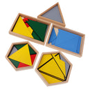 Montessori Educational Learning Wooden Toy - Constructive Triangles Matching