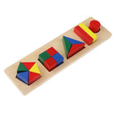 Montessori Materials Mathematics Wood Toys Multiple Geometry Blocks Matching