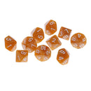 10 Pieces Plastic Multi-sided Dice D10for Party Bar Game Props 0.62'' Yellow