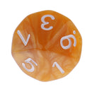 10 Pieces Plastic Multi-sided Dice D10for Party Bar Game Props 0.62'' Yellow