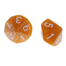 10 Pieces Plastic Multi-sided Dice D10for Party Bar Game Props 0.62'' Yellow