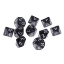 10 Pieces Plastic Multi-sided Dice D10for Party Bar Game Props 0.62'' Black