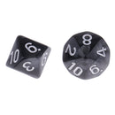 10 Pieces Plastic Multi-sided Dice D10for Party Bar Game Props 0.62'' Black
