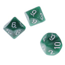 10 Pieces Plastic Multi-sided Dice D10for Party Bar Game Props 0.62'' Green