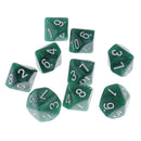 10 Pieces Plastic Multi-sided Dice D10for Party Bar Game Props 0.62'' Green