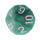 10 Pieces Plastic Multi-sided Dice D10for Party Bar Game Props 0.62'' Green