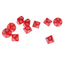 10 Pieces Plastic Multi-sided Dice D10for Party Bar Game Props 0.62'' Red