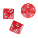 10 Pieces Plastic Multi-sided Dice D10for Party Bar Game Props 0.62'' Red